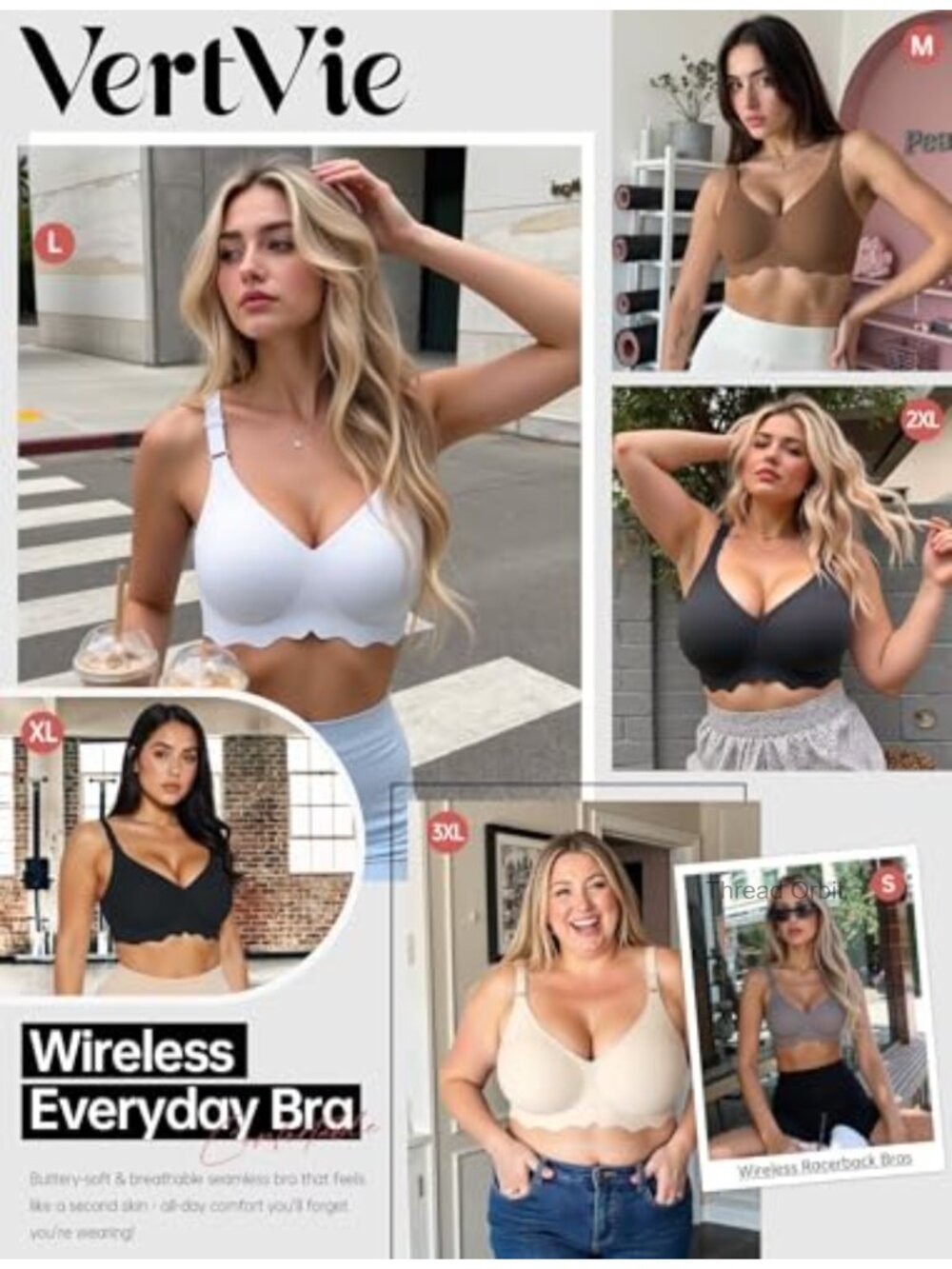 Convertible Wireless Jelly Bra Halter U-Back Racerback Full Coverage with - Picture 5 of 6